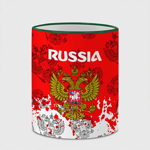 Кружка цветная Russia Паттерн Гербов / 3D-Зеленый кант – фото 2