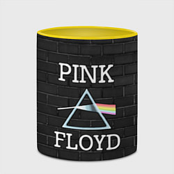 Кружка 3D PINK FLOYD LOGO - ПИНК ФЛОЙД ЛОГОТИП, цвет: 3D-белый + желтый — фото 2