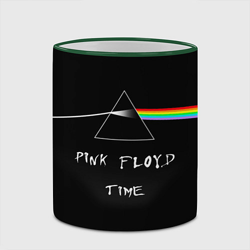 Кружка цветная PINK FLOYD TIME ПИНК ФЛОЙД ЛОГОТИП / 3D-Зеленый кант – фото 2