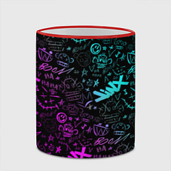 Кружка 3D League Of Legends - Arcane неон логотипы, цвет: 3D-красный кант — фото 2