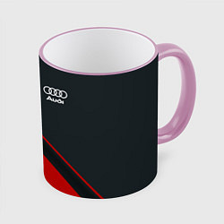 Кружка 3D Audi sport red, цвет: 3D-розовый кант