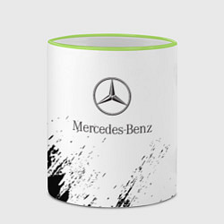 Кружка 3D Mercedes-Benz - White texture, цвет: 3D-светло-зеленый кант — фото 2