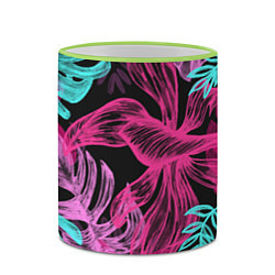 Кружка 3D Папоротниковый неон, цвет: 3D-светло-зеленый кант — фото 2