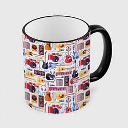 Кружка 3D Рок Музыкант, цвет: 3D-черный кант