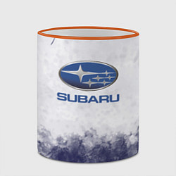 Кружка 3D Subaru Трещина, цвет: 3D-оранжевый кант — фото 2