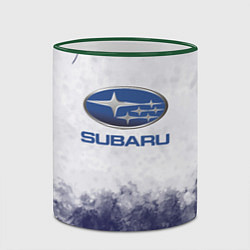 Кружка 3D Subaru Трещина, цвет: 3D-зеленый кант — фото 2