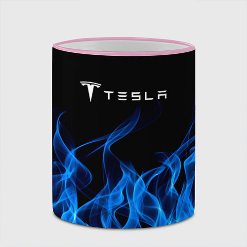 Кружка цветная Tesla Fire / 3D-Розовый кант – фото 2