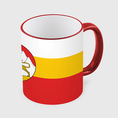 Кружка цветная Северная Осетия Алания Флаг / 3D-Красный кант – фото 1