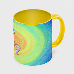 Кружка 3D На взлёт!, цвет: 3D-белый + желтый