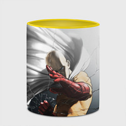 Кружка 3D One Punch Man - Сайтама, цвет: 3D-белый + желтый — фото 2