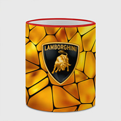 Кружка 3D Lamborghini Gold плиты, цвет: 3D-красный кант — фото 2