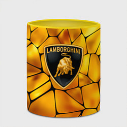 Кружка 3D Lamborghini Gold плиты, цвет: 3D-белый + желтый — фото 2