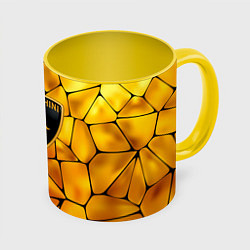 Кружка 3D Lamborghini Gold плиты, цвет: 3D-белый + желтый