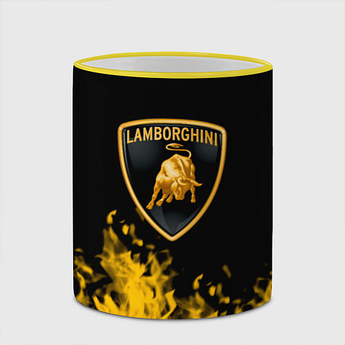 Кружка цветная Lamborghini Fire / 3D-Желтый кант – фото 2