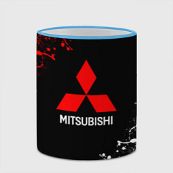 Кружка 3D Mitsubishi брызги красок, цвет: 3D-небесно-голубой кант — фото 2