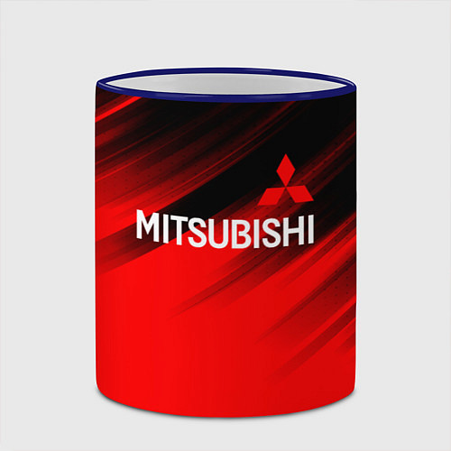 Кружка цветная Mitsubishi - Red Sport / 3D-Синий кант – фото 2