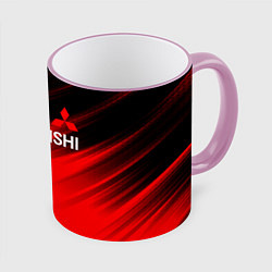 Кружка 3D Mitsubishi - Red Sport, цвет: 3D-розовый кант