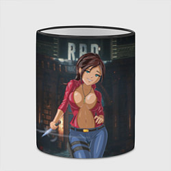 Кружка 3D Claire Redfield from Resident Evil 2 remake by sex, цвет: 3D-черный кант — фото 2