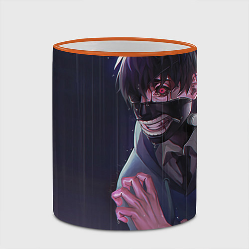 Кружка цветная Kaneki art / 3D-Оранжевый кант – фото 2