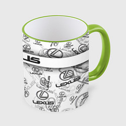 Кружка 3D LEXUS BIG EMBLEMA PATTERN, цвет: 3D-светло-зеленый кант