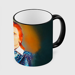 Кружка 3D Ziggy Stardust Portrait, цвет: 3D-черный кант