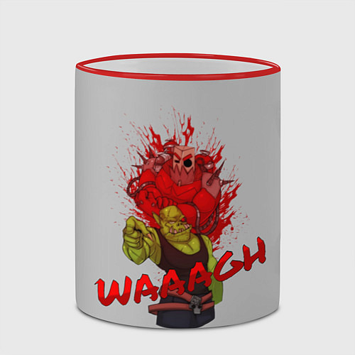 Кружка цветная Waaagh reference / 3D-Красный кант – фото 2