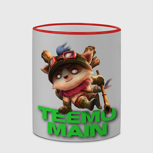 Кружка цветная Teemo main / 3D-Красный кант – фото 2