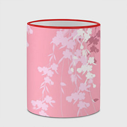 Кружка 3D Цветущая ива, цвет: 3D-красный кант — фото 2