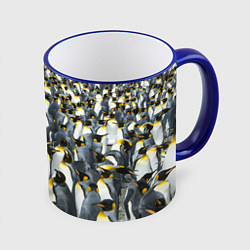 Кружка 3D Пингвины Penguins, цвет: 3D-синий кант