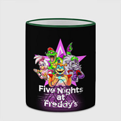 Кружка 3D Game Five Nights at Freddys: Security Breach, цвет: 3D-зеленый кант — фото 2