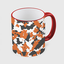 Кружка 3D Orange Camo, цвет: 3D-красный кант