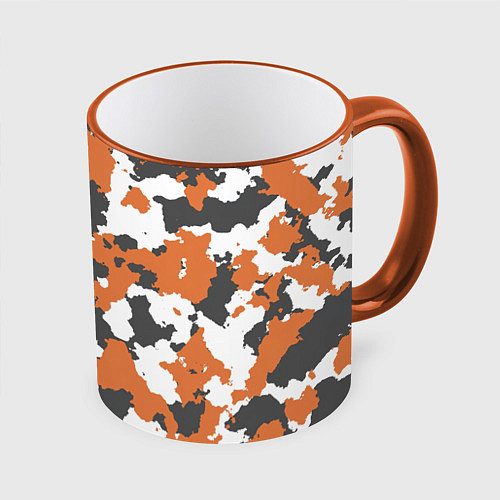 Кружка цветная Orange Camo / 3D-Оранжевый кант – фото 1