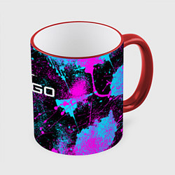 Кружка 3D КС ГО НЕОН CS GO NEON, цвет: 3D-красный кант