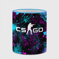 Кружка 3D КС ГО НЕОН CS GO NEON, цвет: 3D-небесно-голубой кант — фото 2