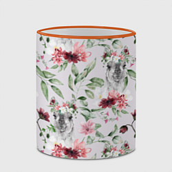 Кружка 3D Ламы и цветы, цвет: 3D-оранжевый кант — фото 2