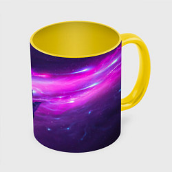 Кружка 3D Наедине со вселенной Alone with the universe, цвет: 3D-белый + желтый