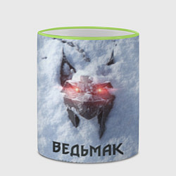 Кружка 3D Волк на снегу Ведьмак 4, цвет: 3D-светло-зеленый кант — фото 2