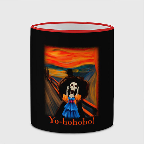 Кружка цветная Эдвард Мунк Крик Брука / 3D-Красный кант – фото 2