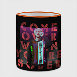 Кружка 3D Лил Пип Альбом Come Over Lil Peep, цвет: 3D-оранжевый кант — фото 2