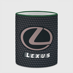 Кружка 3D LEXUS Lexus - Карбон, цвет: 3D-зеленый кант — фото 2