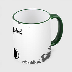 Кружка цветная БЭНКСИ - КРЫСА И СЕРДЕЧКО Брызги