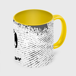 Кружка 3D БЭНКСИ - ОБЕЗЬЯНА - Брызги, цвет: 3D-белый + желтый