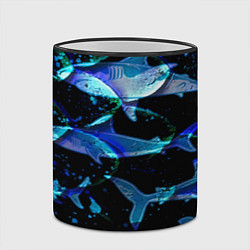 Кружка 3D На дне морском Акулы, цвет: 3D-черный кант — фото 2