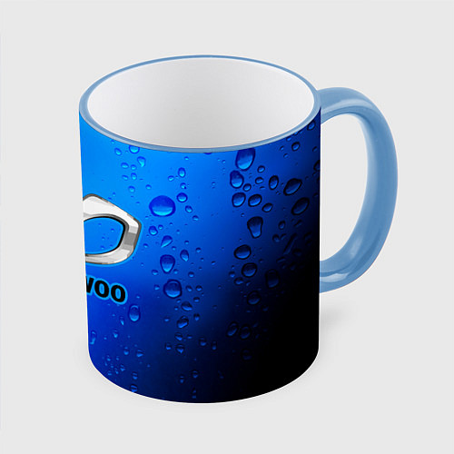 Кружка цветная DAEWOO Капли Дождя / 3D-Небесно-голубой кант – фото 1