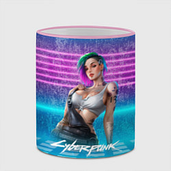 Кружка 3D Judy 18 Джуди Cyberpunk2077, цвет: 3D-розовый кант — фото 2