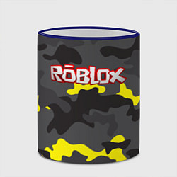 Кружка 3D Roblox Камуфляж Жёлто-Серый, цвет: 3D-синий кант — фото 2