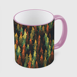Кружка 3D Spruce forest, цвет: 3D-розовый кант