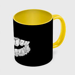 Кружка 3D Зубы Каонаси, цвет: 3D-белый + желтый