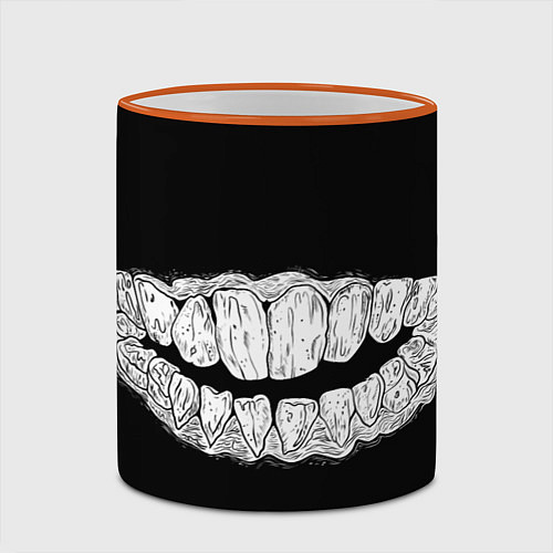 Кружка цветная Зубы Каонаси / 3D-Оранжевый кант – фото 2