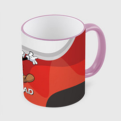 Кружка 3D Cuphead веселая красная чашечка, цвет: 3D-розовый кант